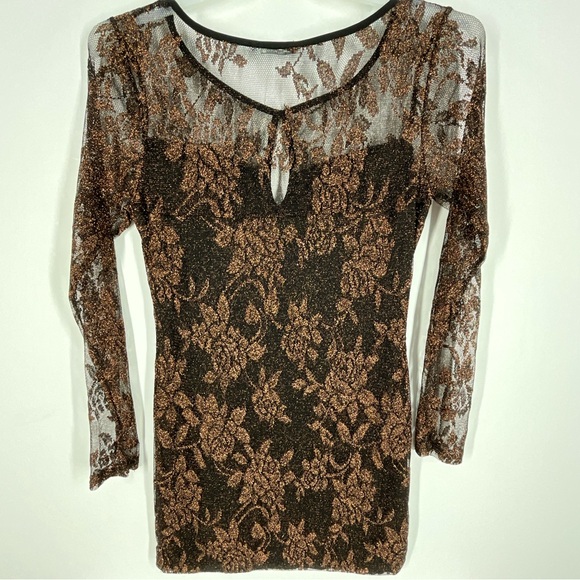 Charlotte Russe Black Gold Lace Dress US Women’s XL NWT! - Picture 7 of 7